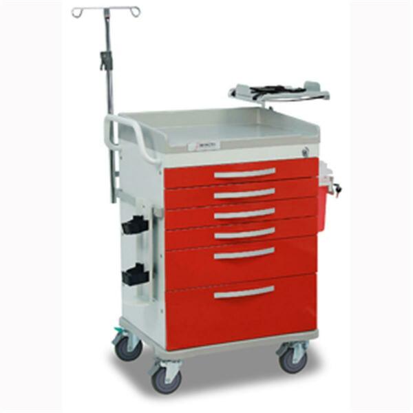 Cardinal Scale Cardinal Scale Whisper Cart- White Frame With 6 Red Drawers WC333369RED